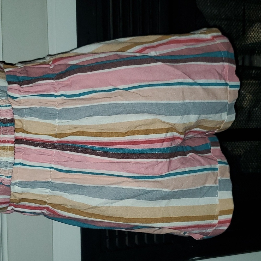 Haute Monde Multi-color Striped Crop Top & Matching Paperbag Shorts Set Size M - Picture 13 of 14